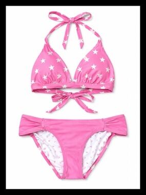 💕ⓅⒾⓃⓀ ⓋⓈ Y2K/HTF/RARE 2-Piece Star Bikini Set ✨PRE-LOVED CONDITION✨💕